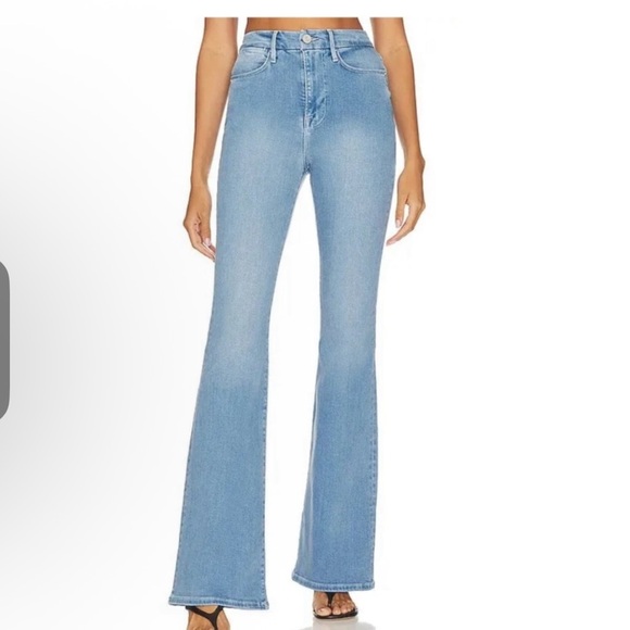 Frame Le Super High Mini Boot Slit-Hem Jeans In Danbury 26 - Picture 10 of 12